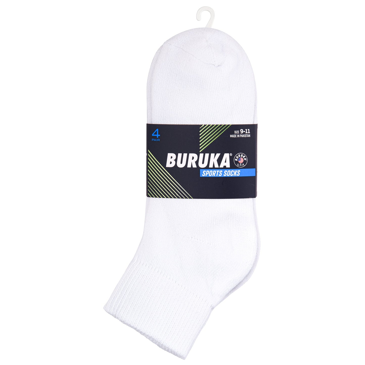Buruka Quarter Sports Socks White